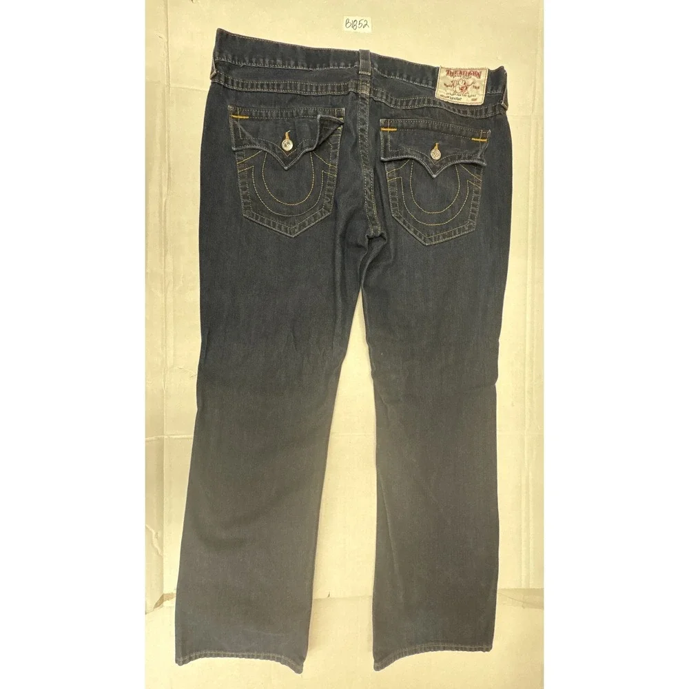 True Religion Ricky Straight‎ Dark Wash Blue Denim Jeans Mens 40x31 Horseshoe